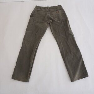 Dickies Brown Carpenter Work Pants Utility Canvas Cotton Straight Leg 34x34
